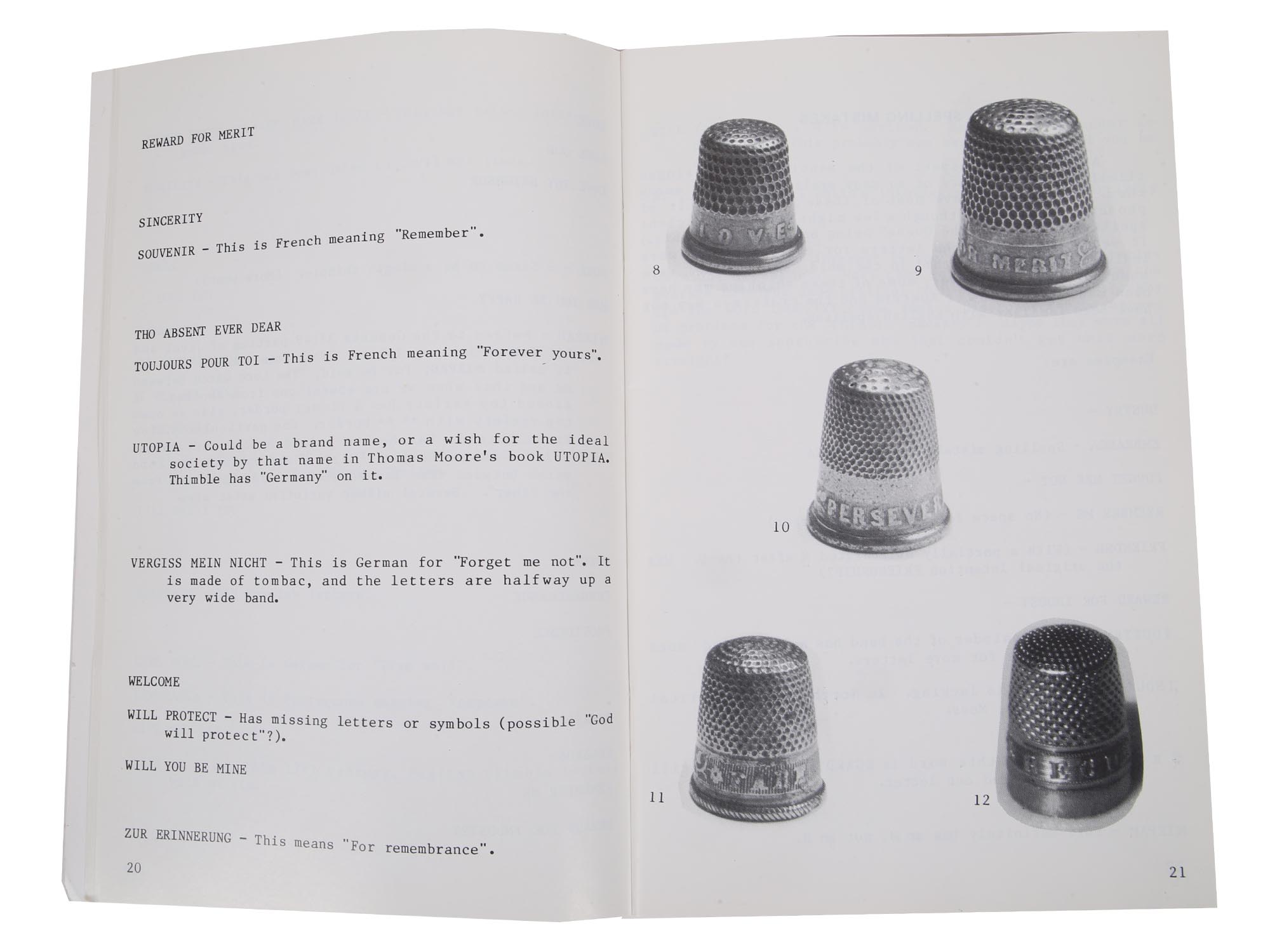 COLLECTION BRITISH BOOKS CATALOGS ABOUT THIMBLES PIC-9